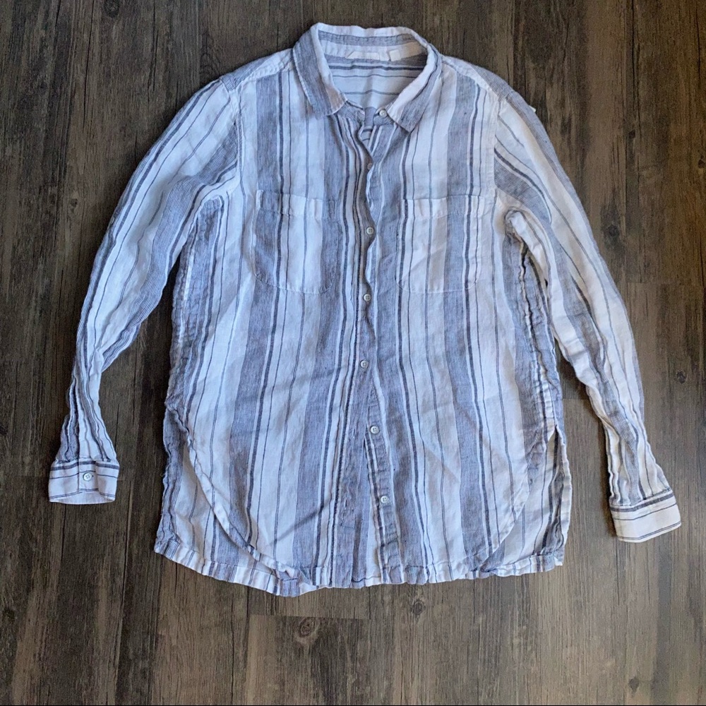 Athleta Linen Button Down Top - image 1